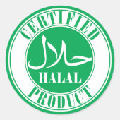 Sticker Rond certifié Halal (Devant)
