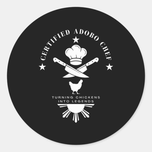 Sticker Rond Certified Adobo Chef New Filino Graphics Statement (Devant)