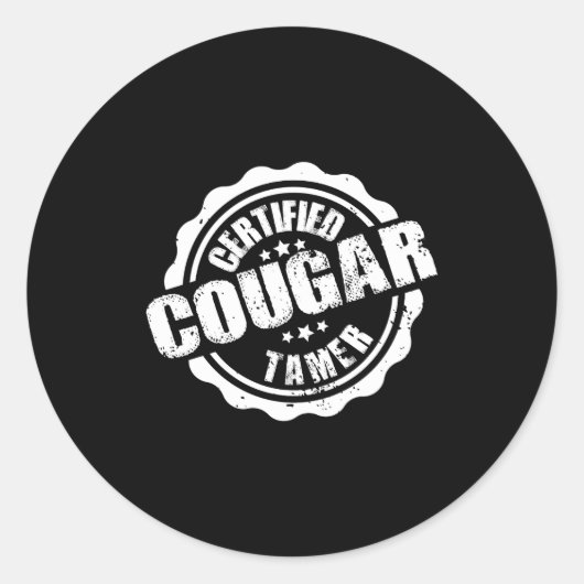 Sticker Rond Certified Cougar Tamer Funny Mens Cougar Tamer  (Devant)