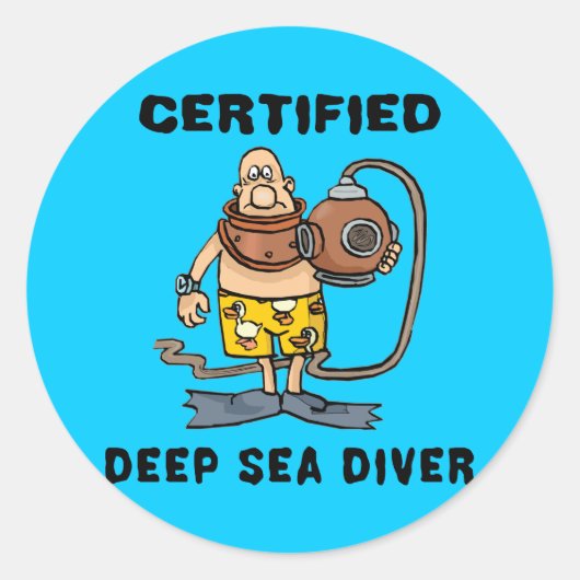 Sticker Rond Certified Deep Sea Diver (Devant)