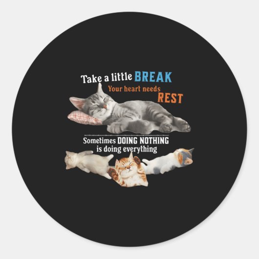 Sticker Rond Certified Nap Expert Funny Lazy Cat Meme Cat Moms  (Devant)