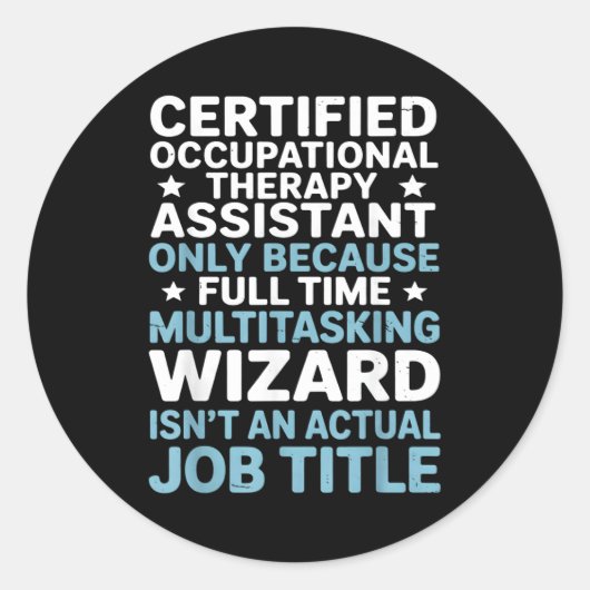 Sticker Rond Certified Occupational Therapy Istant Cota Therast (Devant)