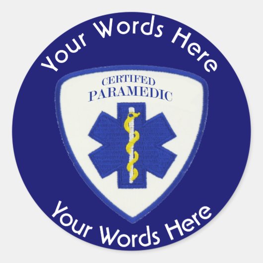 Sticker Rond Certified Paramedic Star of Life Shield (Devant)