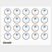 Sticker Rond Cerulean Blue Graduation Casquette Classe de (Feuille)