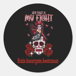 Sticker Rond Cerveau Aneurie Sensibilisation Son combat est mon