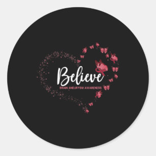 Sticker Rond Cerveau Aneurysme Sensibilisation Papillon Croire