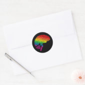 Sticker Rond Cerveau arc en ciel (Enveloppe)