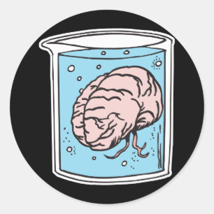 Sticker Rond cerveau dans un bocal