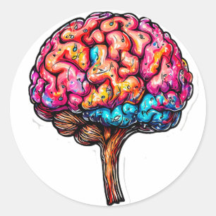 Sticker Rond Cerveau humain