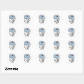 Sticker Rond Cerveau minuscule (Feuille)