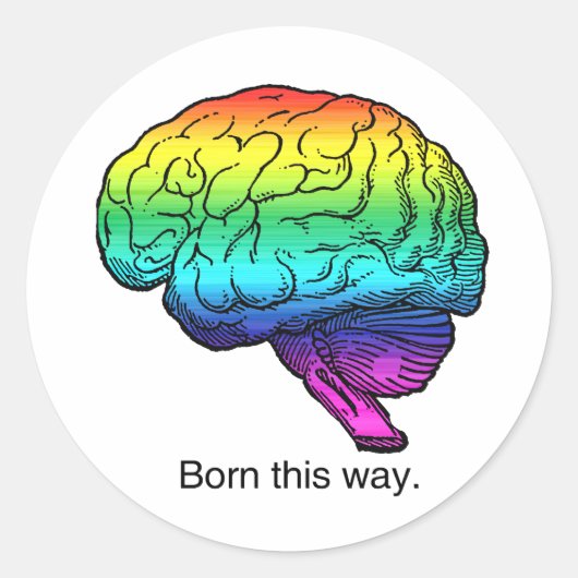 STICKER ROND CERVEAU NÉ DE CETTE FAÇON (Devant)