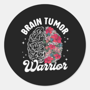 Sticker Rond Cerveau Tumeur Guerrier Cerveau Tumeur Sensibilisa