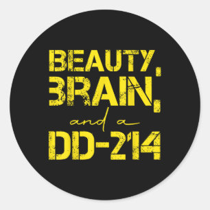 Sticker Rond Cerveaux De Beauté Et Un Dd-214