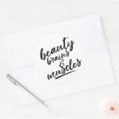 Sticker Rond Cerveaux de beauté & Muscles (Enveloppe)