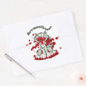 Sticker Rond Cerveaux Zombie Kitty ! ! (Enveloppe)