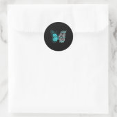Sticker Rond Cervical Cancer Awareness Butterfly Quote Suprt  (Sac)