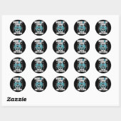 Sticker Rond Cervical Suprt Squad - Cancer de l'ovaire sarcelle (Feuille)