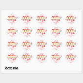 Sticker Rond Ces Oiseaux Sur Valentines DAy (Feuille)