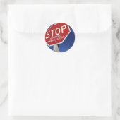 Sticker Rond CESSEZ d'ignorer l'abus animal ! (Sac)