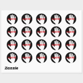 Sticker Rond Cessez-le noir rouge main blanche gras texte perso (Feuille)