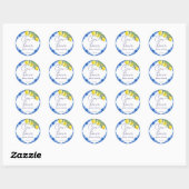 Sticker Rond C'est amore Blue tuile citron la faveur italienne (Feuille)