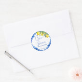 Sticker Rond C'est amore Blue tuile citron la faveur italienne (Enveloppe)