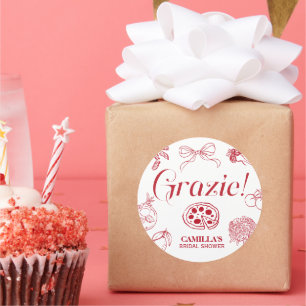 Sticker Rond C'est Amore Rouge Mariage grazie