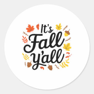 Sticker Rond C'est automne Yall Halloween chauves-souris Citrou