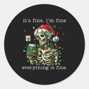 Sticker Rond C'est bien je vais bien tout va bien Noël Sk