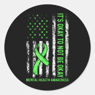Sticker Rond C'Est Bon De Ne Pas S'En Aller Usa Us Flag Mental