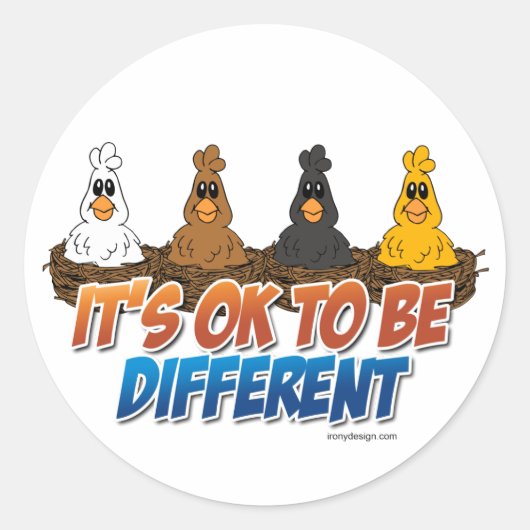 Sticker Rond C'est bon d'être différent (Devant)