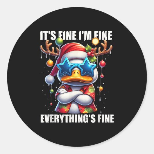 Sticker Rond C'est bon, je vais faire fondre du canard Noël En (Devant)