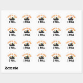 Sticker Rond C'Est Comme Ça Que Je Roule - Sushi Drôle (Feuille)