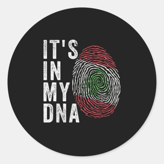 Sticker Rond C'est dans mon ADN - drapeau du Liban (Devant)