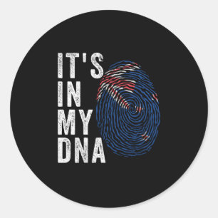 Sticker Rond C'est dans mon ADN - drapeau néo-zélandais