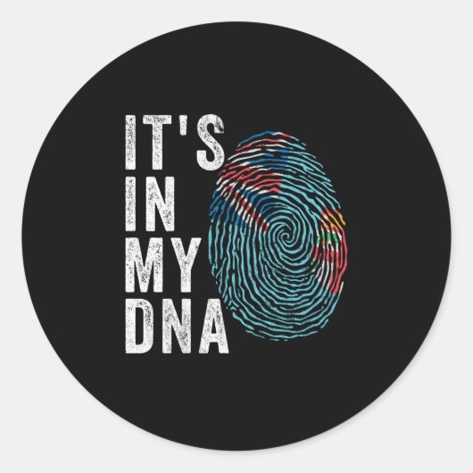 Sticker Rond C'est dans mon ADN - Fiji Flag (Devant)