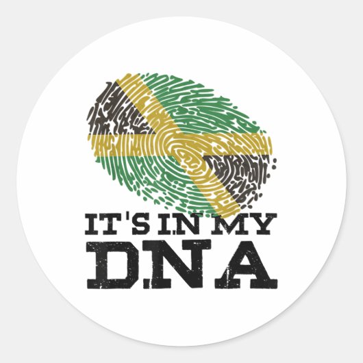 Sticker Rond C'Est Dans Mon Adn Jamaïcain Drapeau Drapeau Cadea (Devant)