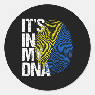 Sticker Rond C'est dans mon ADN Ukraine Vintage rétro ukrainien