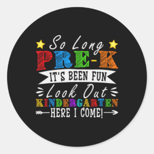 Sticker Rond C'est fini, graduation de la maternelle, au revoir