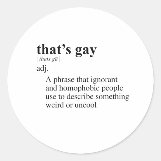 STICKER ROND C'EST GAY (Devant)