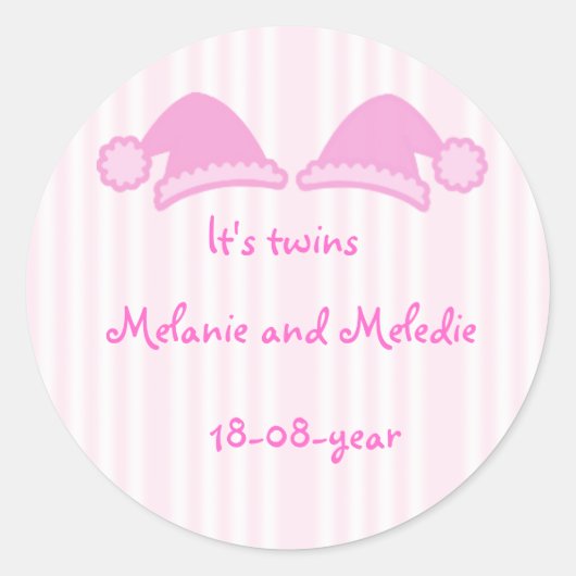 Sticker Rond C'est jumeaux casquette mignon (Devant)