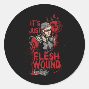 Sticker Rond C'est juste une blessure à la chair Drôle Hallowee