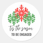 Sticker Rond C'Est La Fête De L'Engagement De Noël En Saison (Devant)