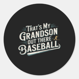 Sticker Rond C'Est La Fête Des Mères De Mon Petit-Fils De Baseb
