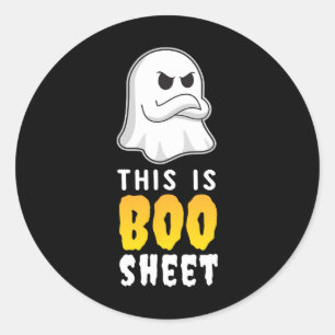 Sticker Rond C'Est La Feuille De Boite T Chemise Drôle Fantôme