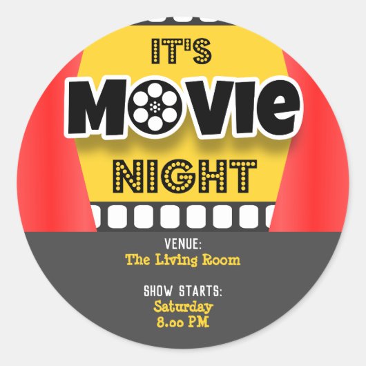 Sticker Rond C'est la nuit du cinéma (Devant)