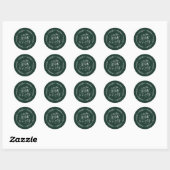 Sticker Rond C'est la saison blanche couronne verte (Feuille)