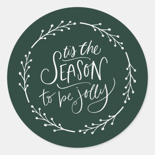 Sticker Rond C'est la saison blanche couronne verte (Devant)