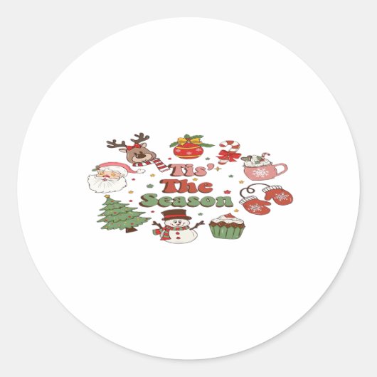 Sticker Rond C'Est La Saison Bloc Acrylique Noël (Devant)