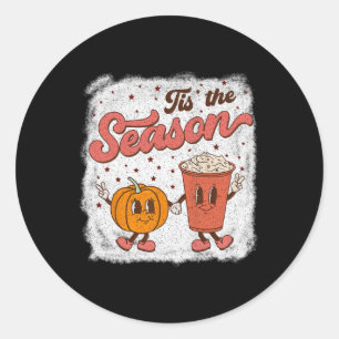 Sticker Rond C'Est La Saison Citrouille Épice Automne Hallowee
